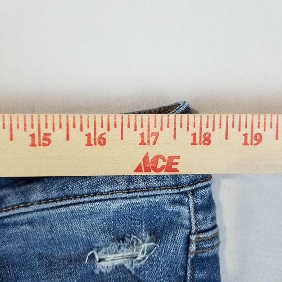 American Eagle Shorts Womens 18 Hi-Rise Shortie Super Stretch Distressed Denim - Picture 6 of 8